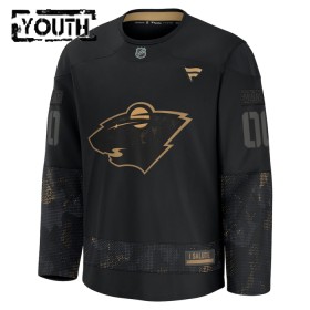 Maillot de Hockey Minnesota Wild Personnaliser Fanatics Military Appreciation Practice 2024-25 Noir - Enfant